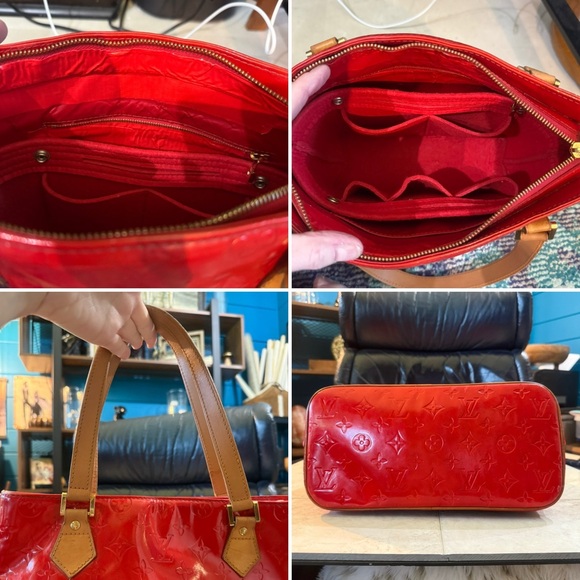 Louis Vuitton Red Vernis Houston tote leather handles luxury main image 2